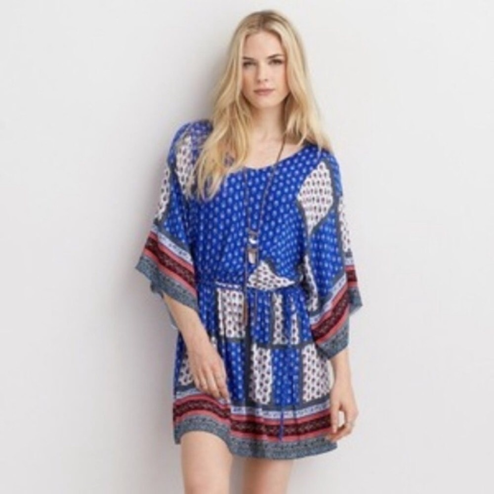 American Eagle Outfitters Flowy Patchwork Boho Dr… - image 2